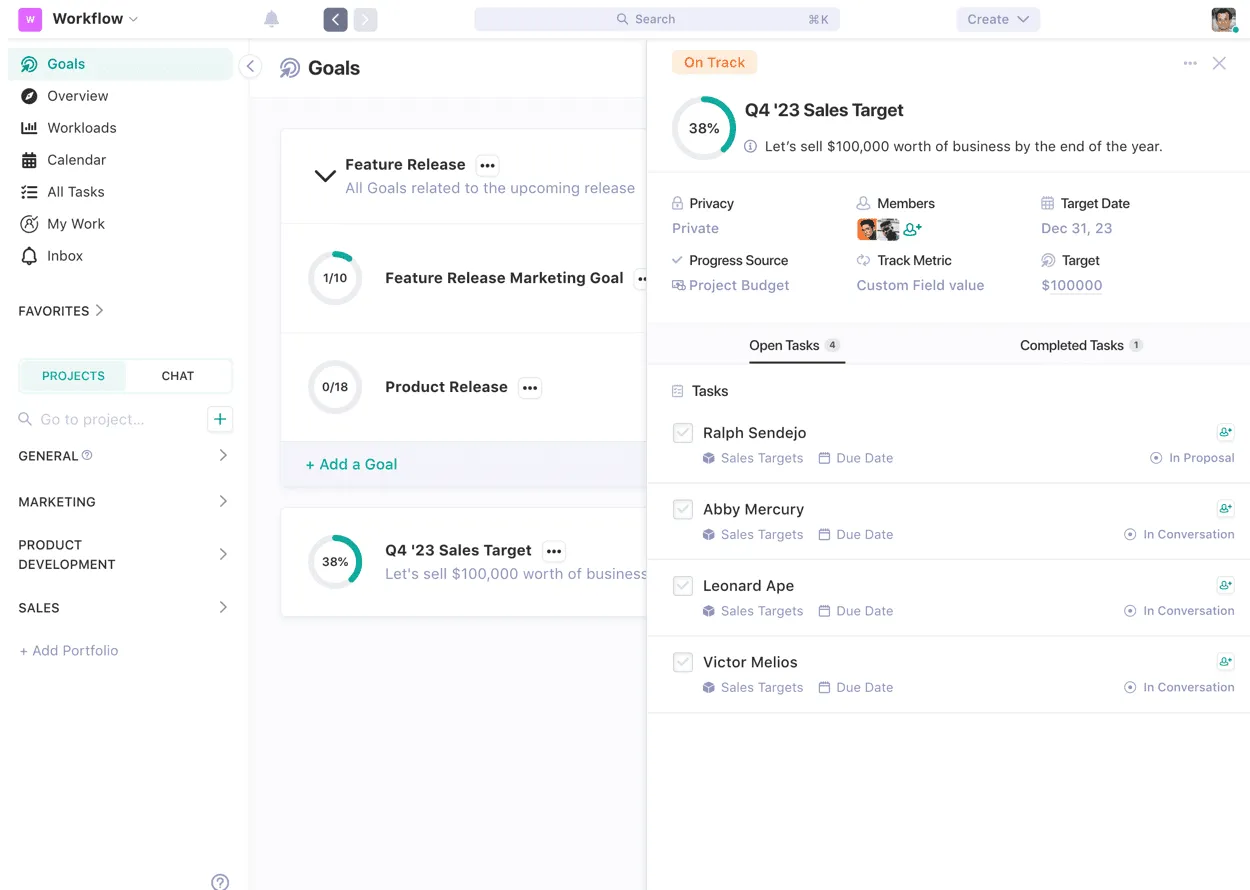 Screenshot illustrating Measure Progress