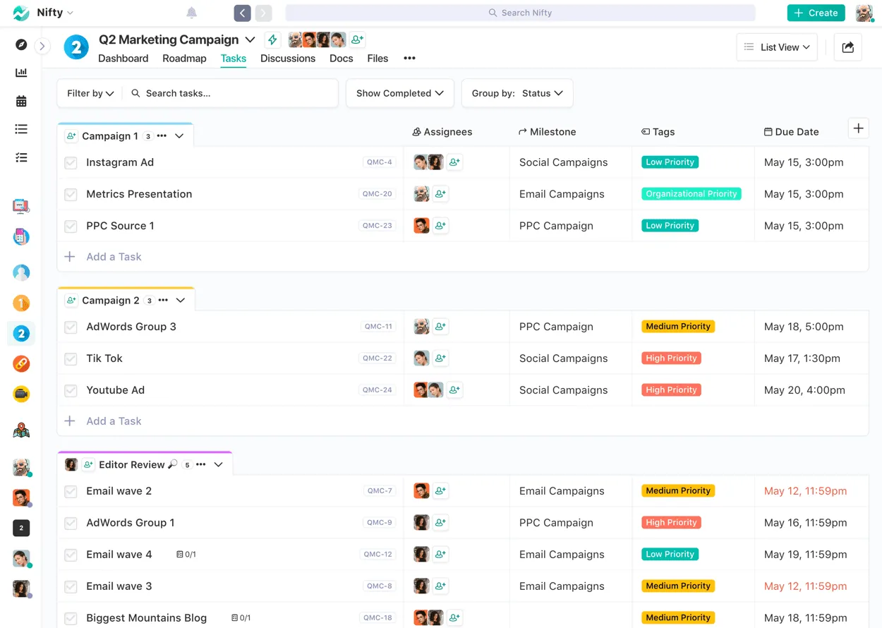 Screenshot illustrating List View
