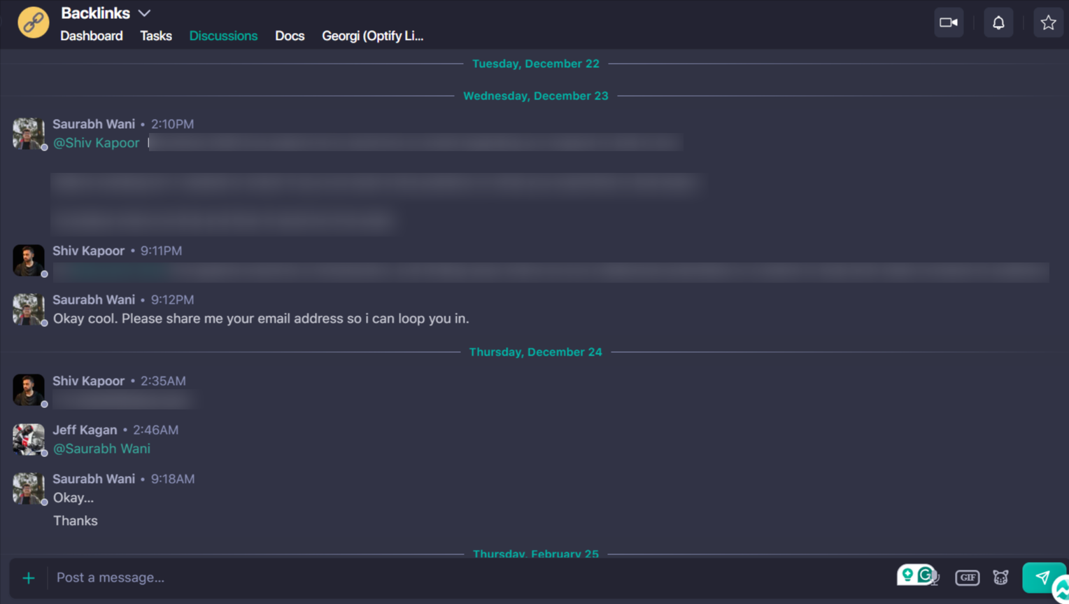 Discussion hub in Nifty