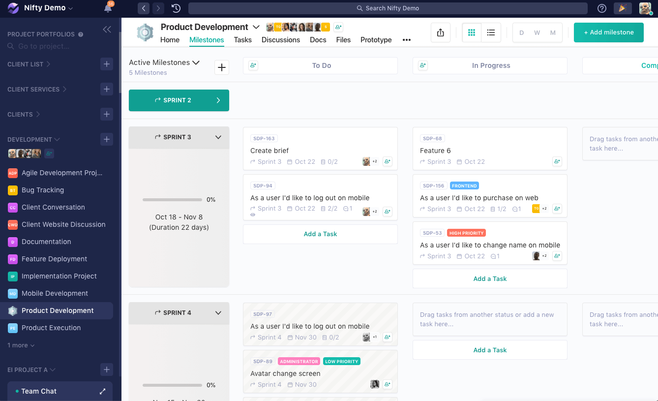 example of scrumban dashboard 