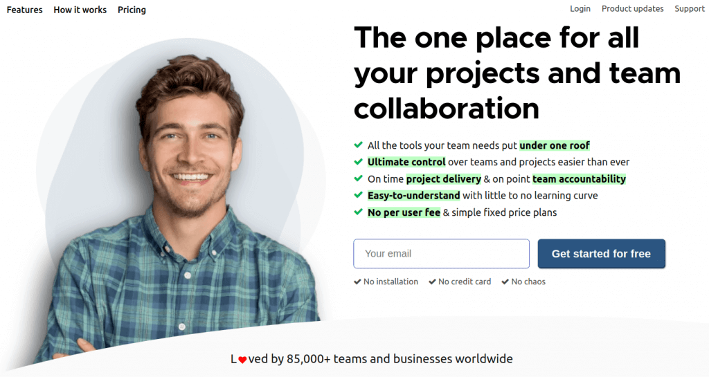 Proofhub Home page