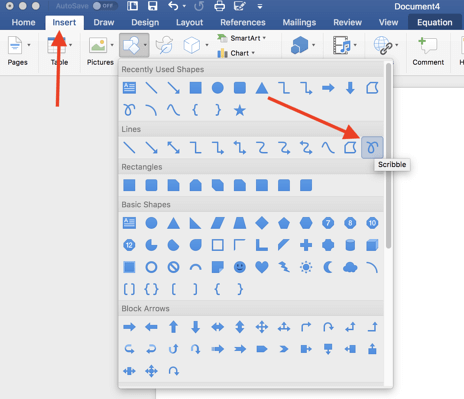 how to draw in word