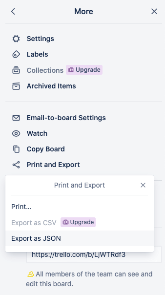 Export Trello Boards to Nifty