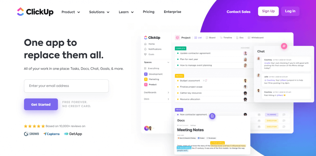 ClickUp, one of the leading Team Project Management Tools