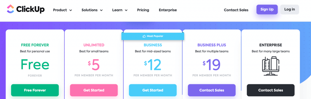 Clickup pricing