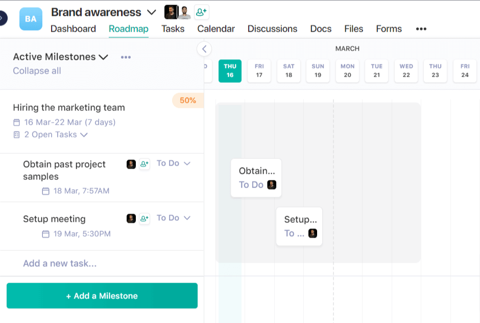 project timeline view, project deliverables