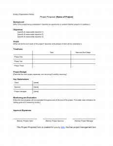 Business proposal template from Nifty