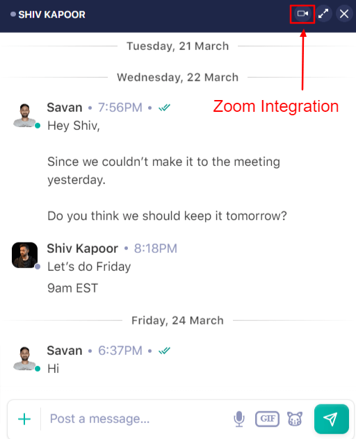 Zoom integration in Nifty to offer Constructive Feedback via meeting