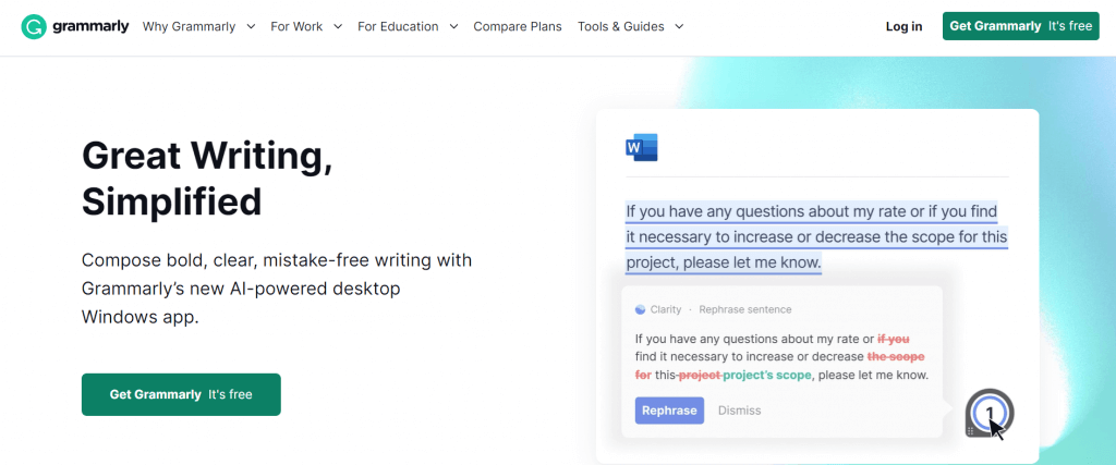 Grammarly, Free word processor