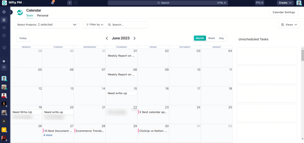 My calendar view in the best Calendar App, nifty