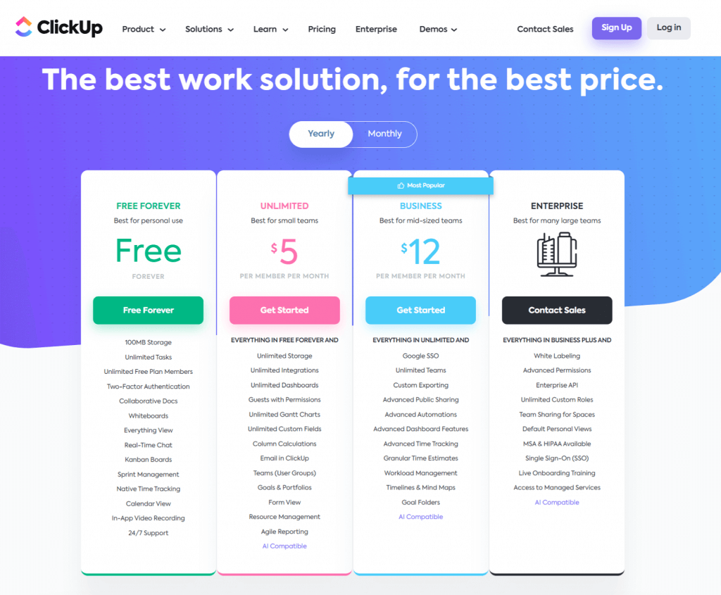 ClickUp Pricing