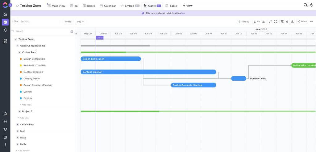 Gantt Charts in ClickUp