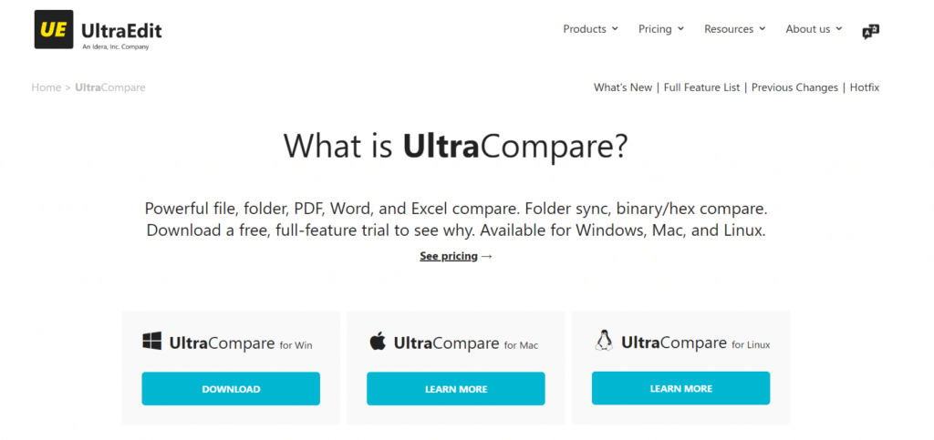 UltraCompare, document comparison tool