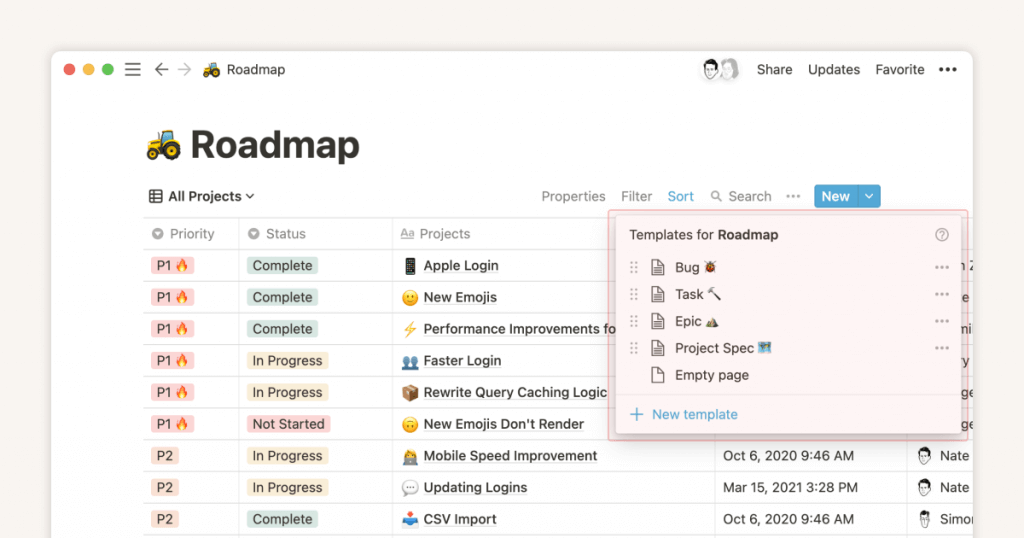 Customizable Database in NOTION