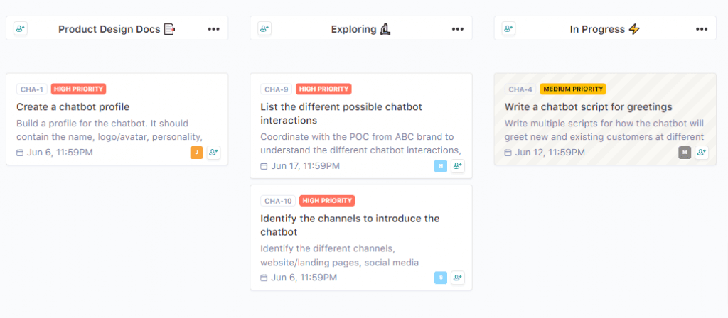 Kanban view in Nifty