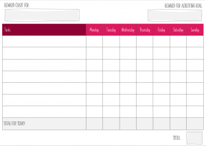 Microsoft Word Goal Setting Template with reward