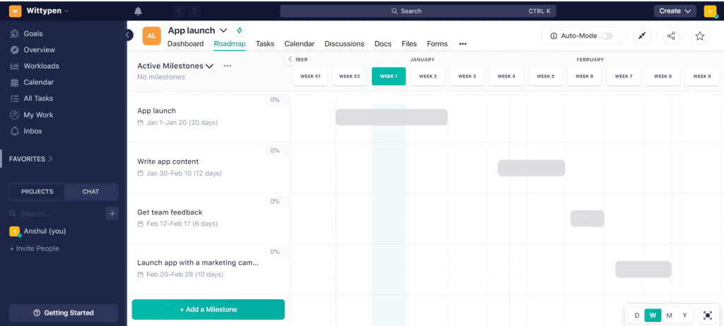 Simple Gantt Chart Template by Nifty