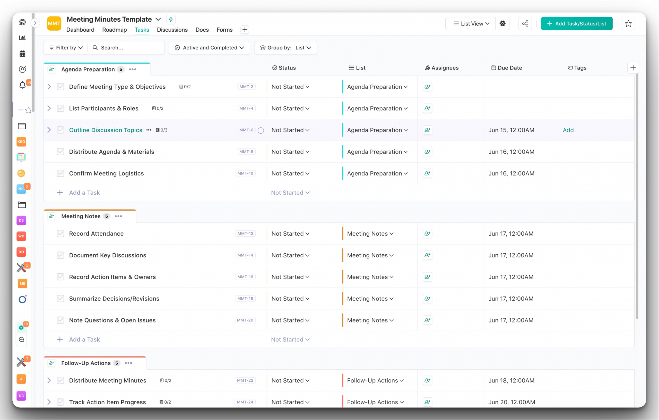 nifty meeting minutes template