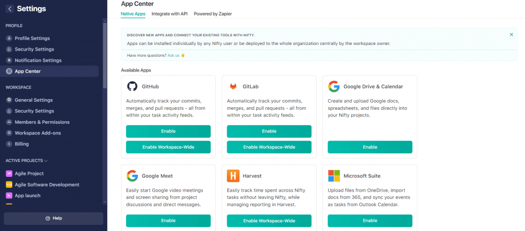 Nifty integrations (1)