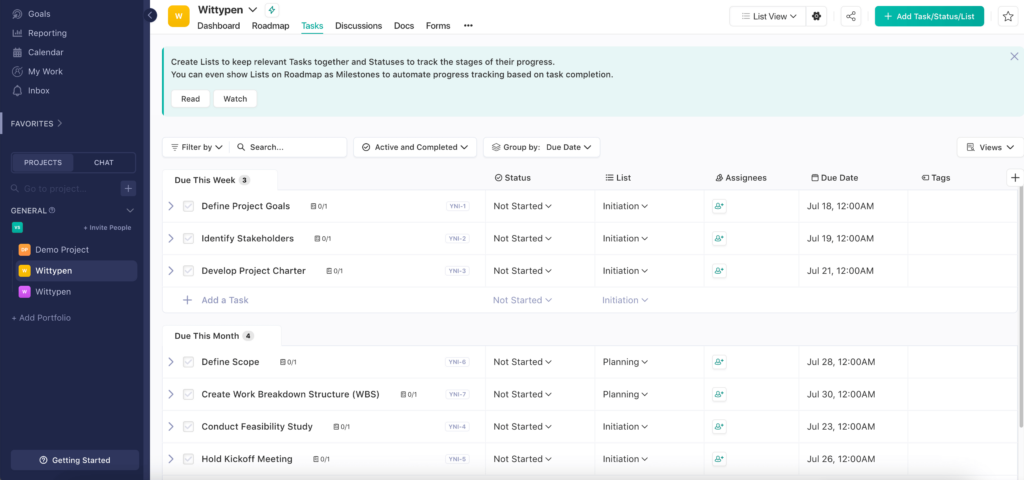 Nifty Project Management Schedule Template