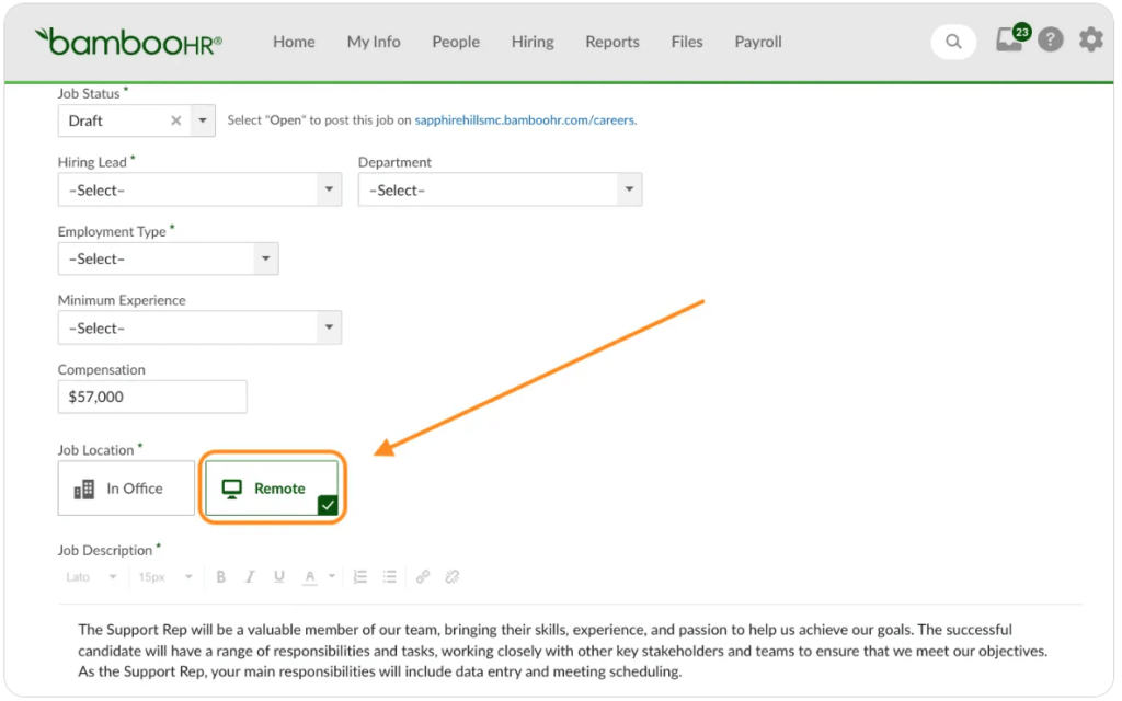 BambooHR, best remote work tool for HR management