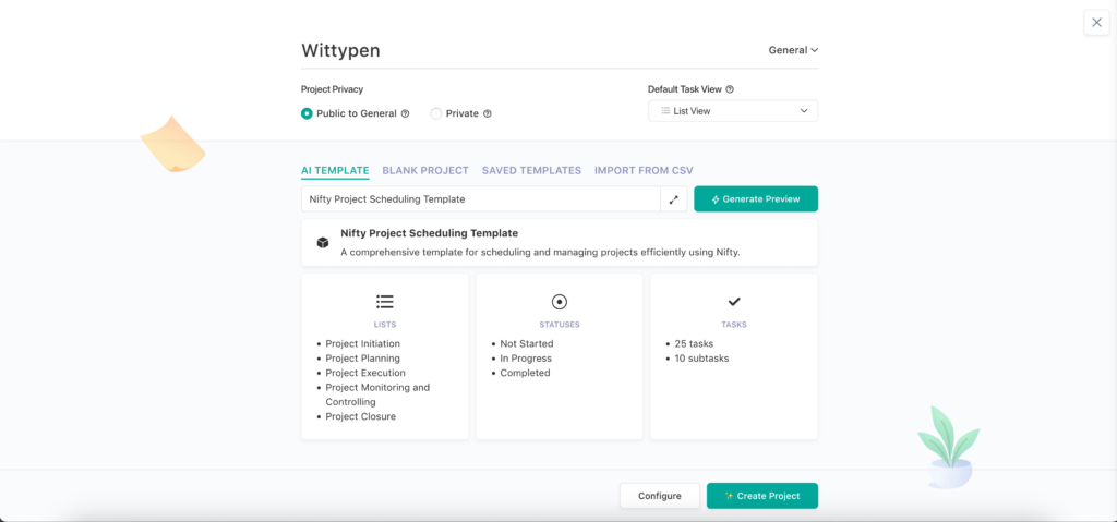 Project Schedule Templates