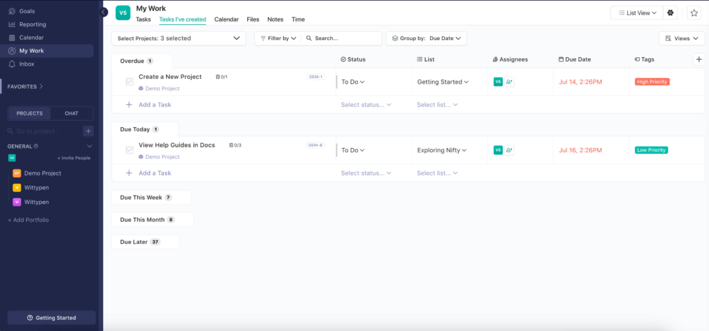 Nifty Project Work Plan Template