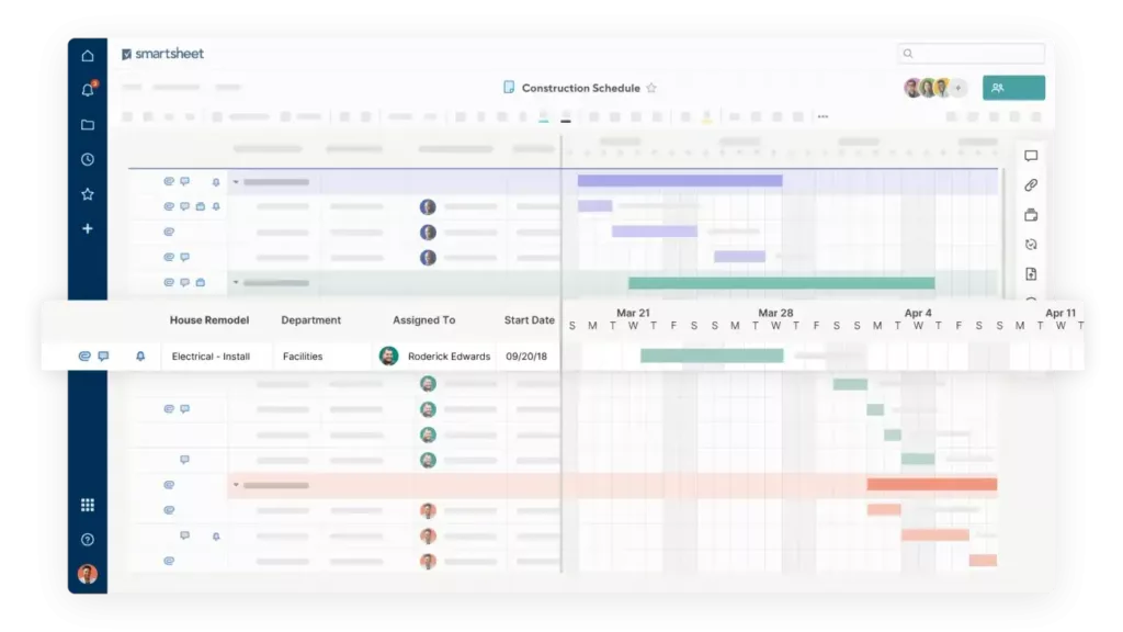 Smartsheet, Construction Scheduling Software With a Familiar Interface