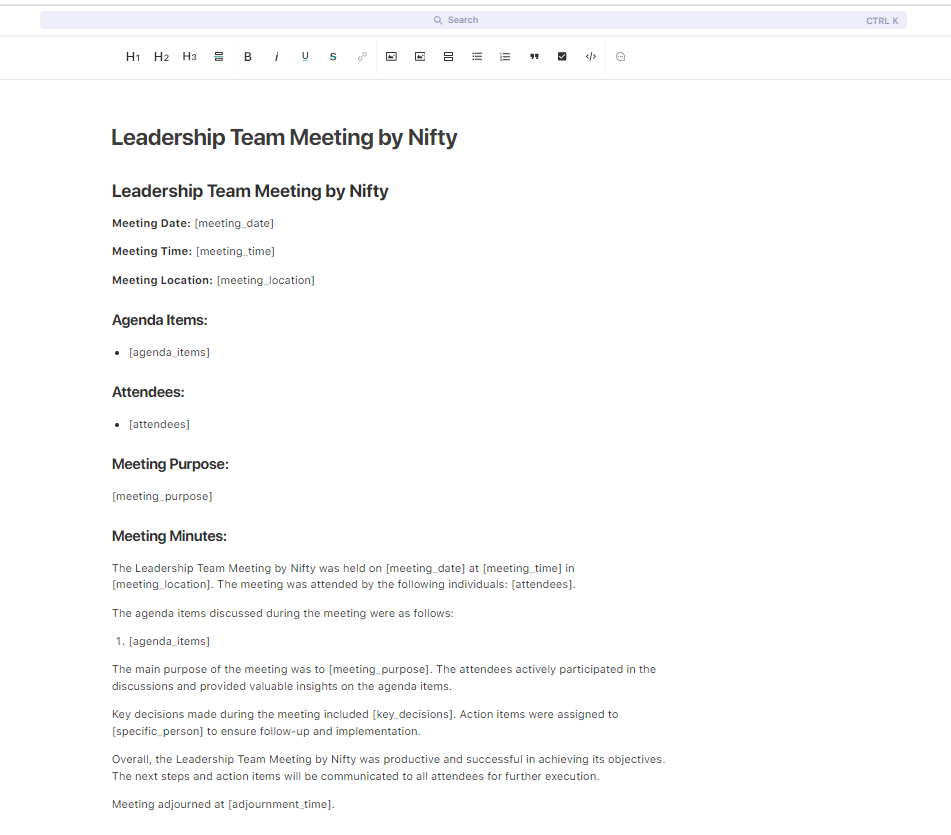 Leadership Team Meeting by Nifty