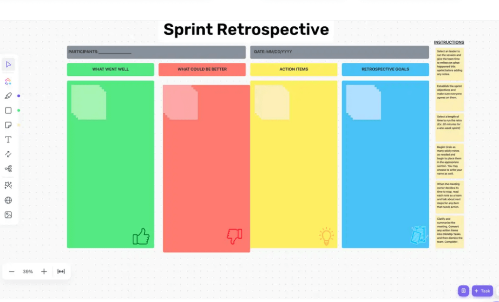 Sprint Retrospective Brainstorm Meeting Template by ClickUp