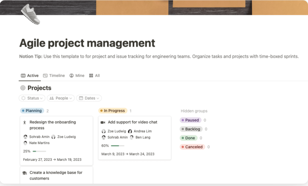 Notion - Agile Project Management