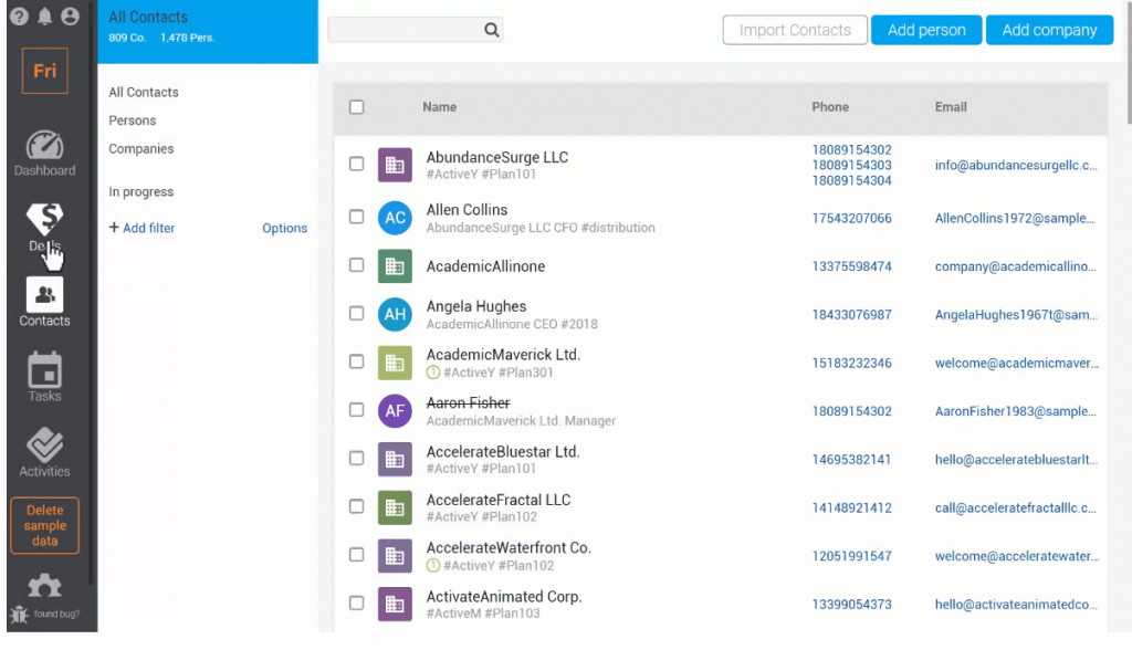 Friday-CRM-customer-database-software