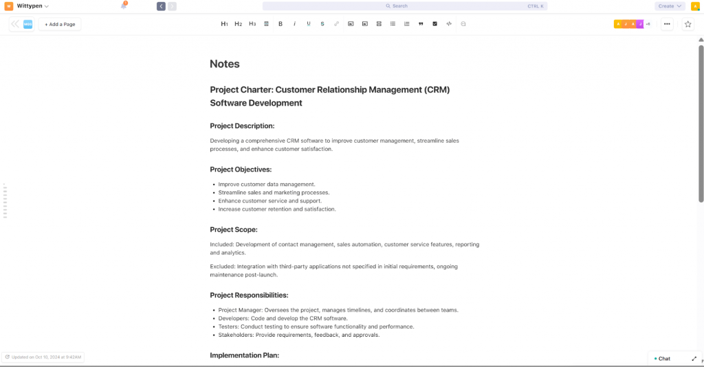 Nifty built in docs