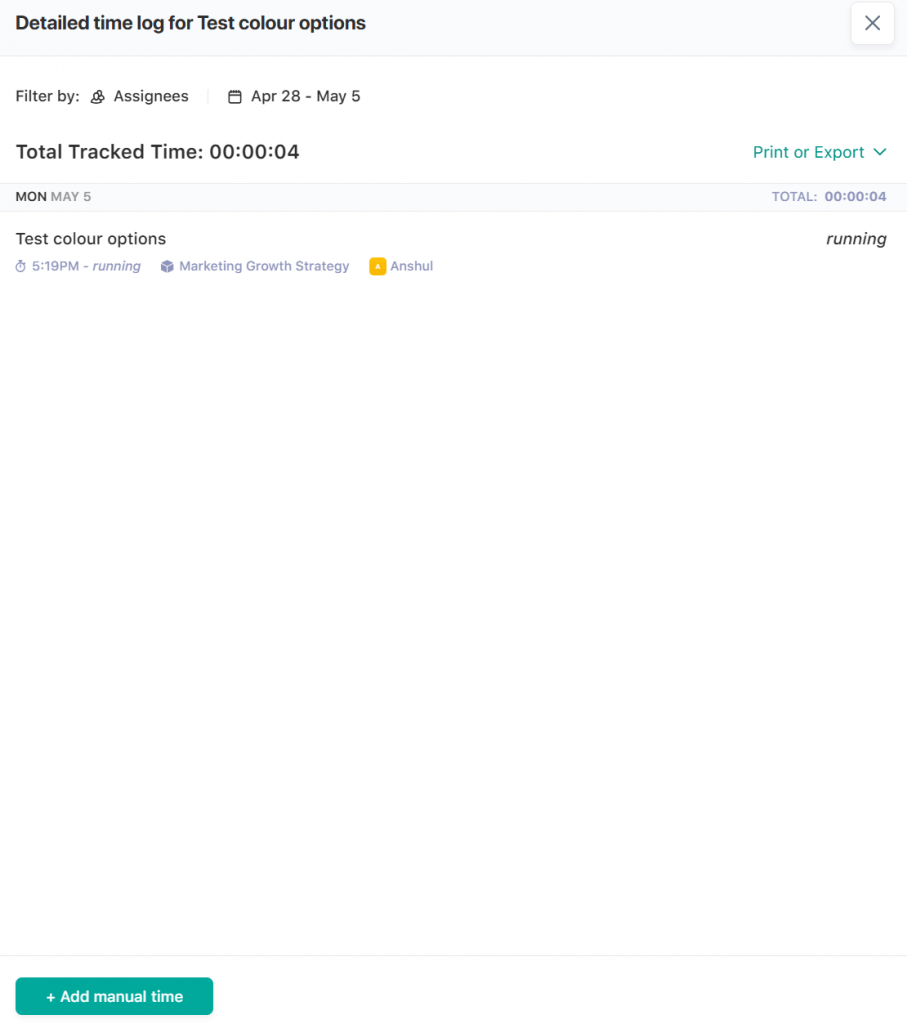 Nifty time log