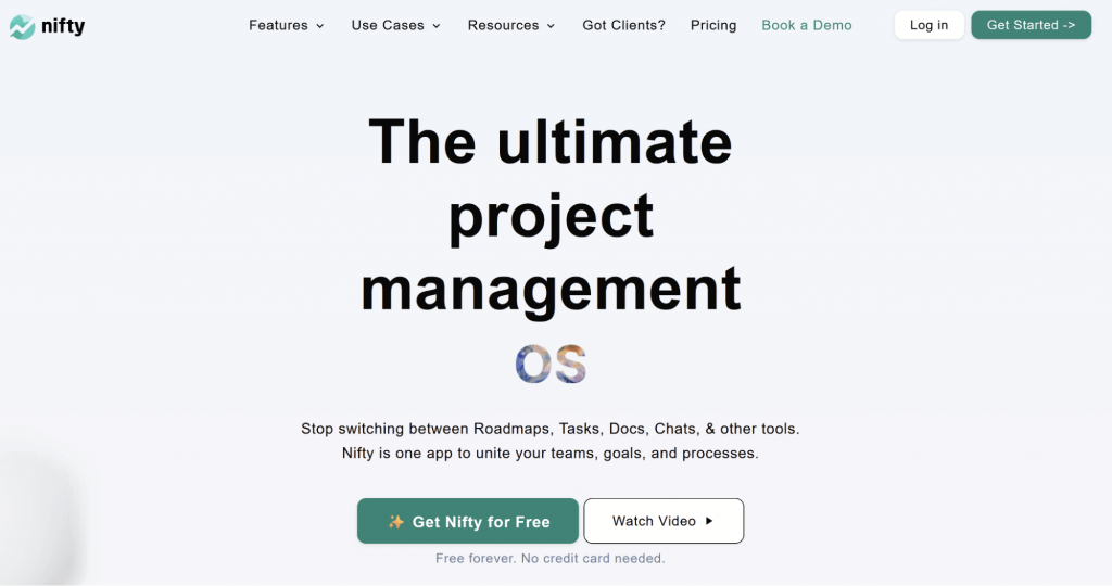 Nifty - cloud-based project management tool