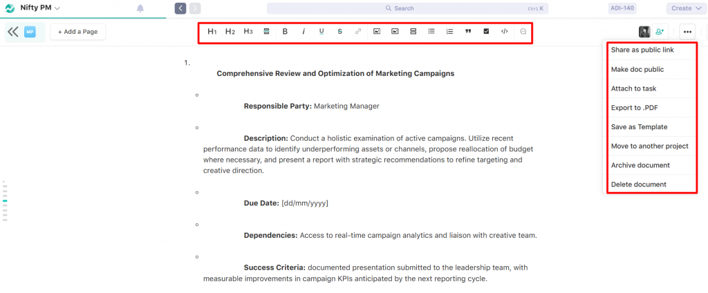 Review Marketing Campaigns