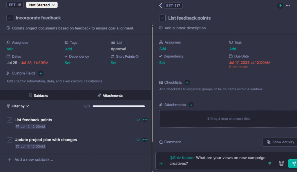 Consolidate Feedback