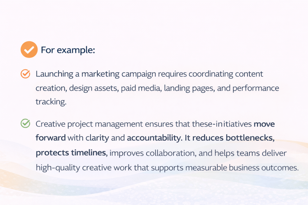 Creative project management examples