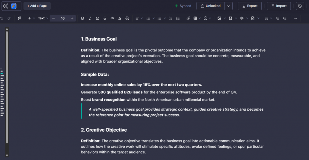 Strong Creative Brief