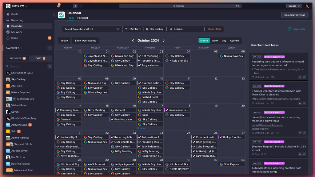 Nifty - Best Project Management Calendar Tools